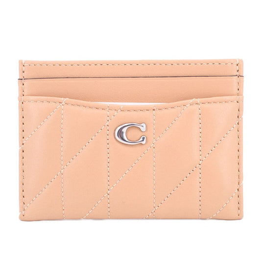 COACH QUILTED CARD CASE WALLETS NUDE，Second-hand