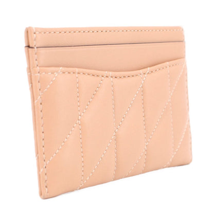 COACH QUILTED CARD CASE WALLETS NUDE，Second-hand