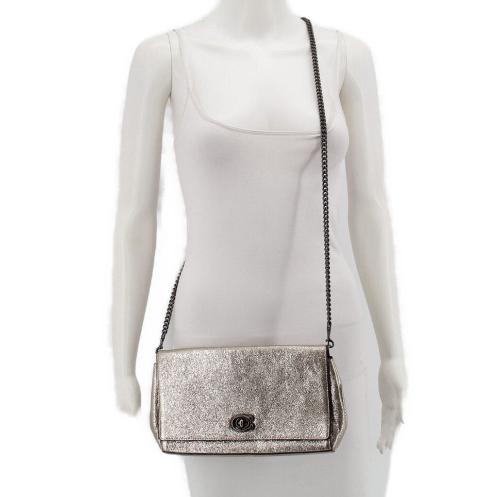 COACH ALEXA TURNLOCK CLUTCHES GOLD，Second-hand