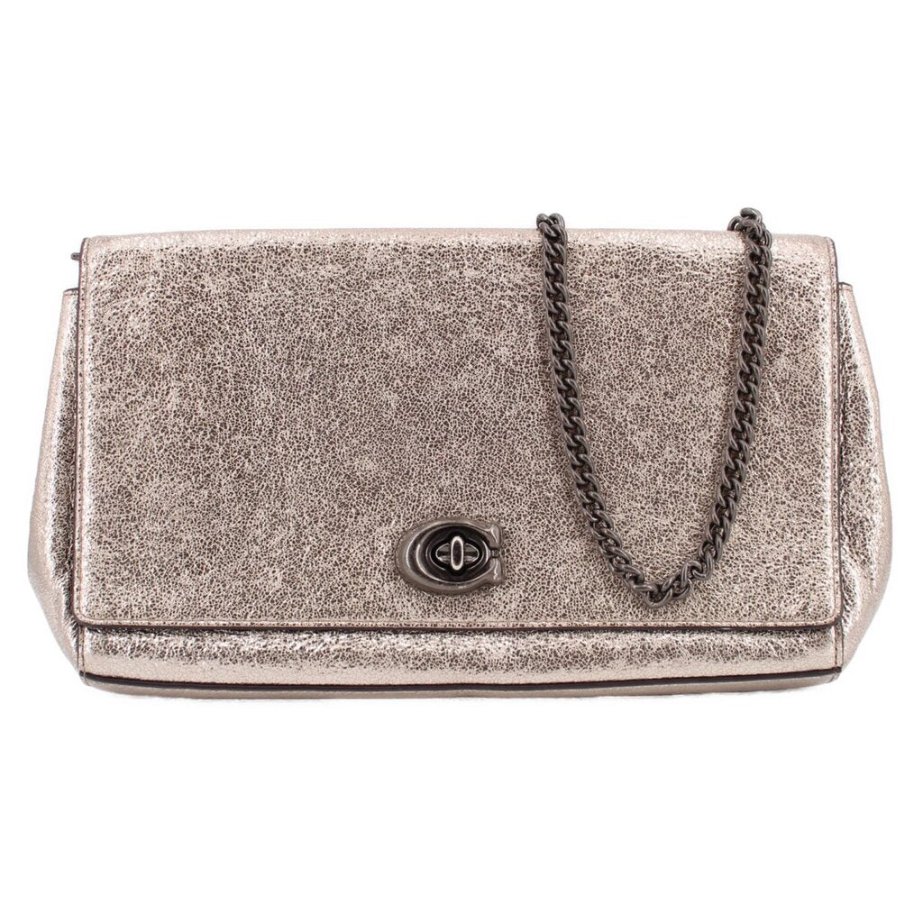 COACH ALEXA TURNLOCK CLUTCHES GOLD，Second-hand