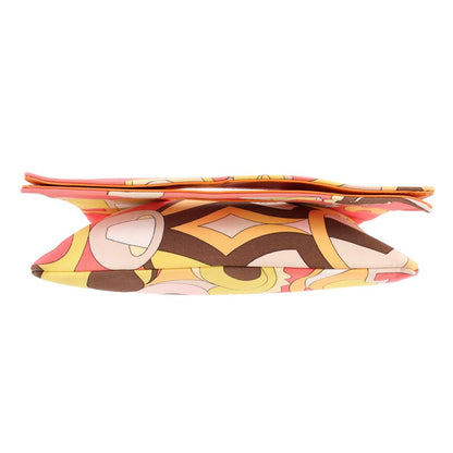 EMILIO PUCCI PRINTED FOLDOVER CLUTCHES CORAL，Second-hand