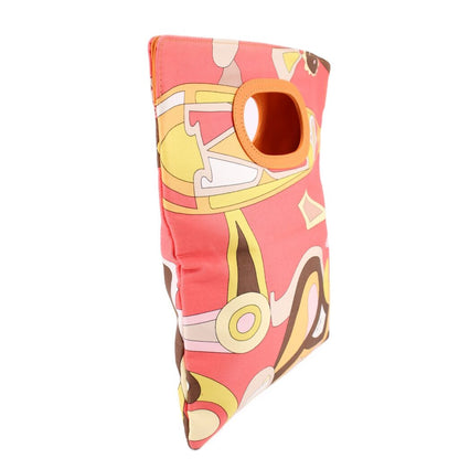 EMILIO PUCCI PRINTED FOLDOVER CLUTCHES CORAL，Second-hand