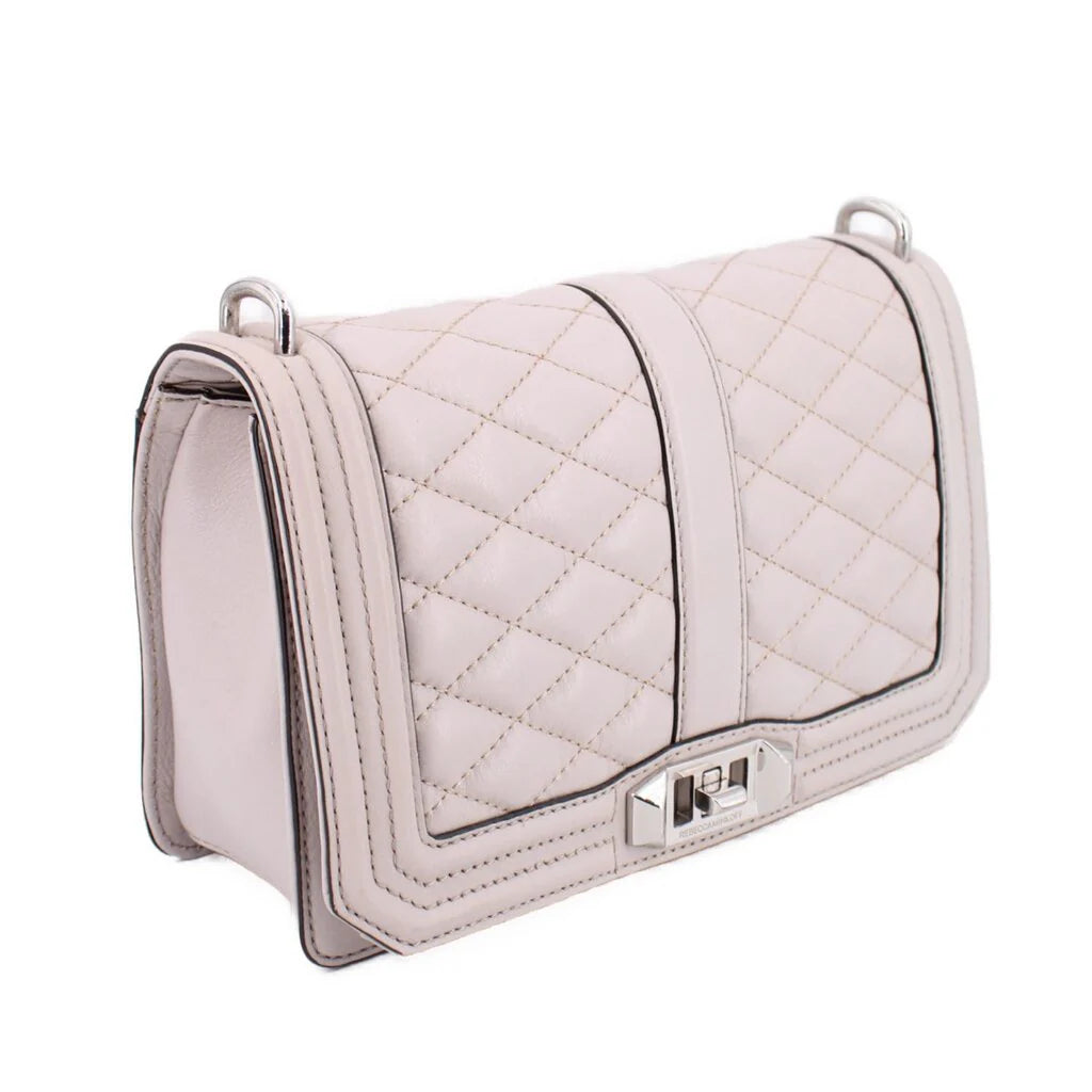REBECCA MINKOFF LOVE QUILTED CROSSBODYS GRAY