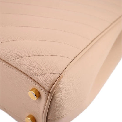 YSL QUILTED SHOPPER TOTES TAN